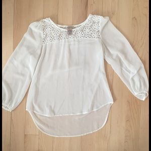 Francesca's Sheer white blouse