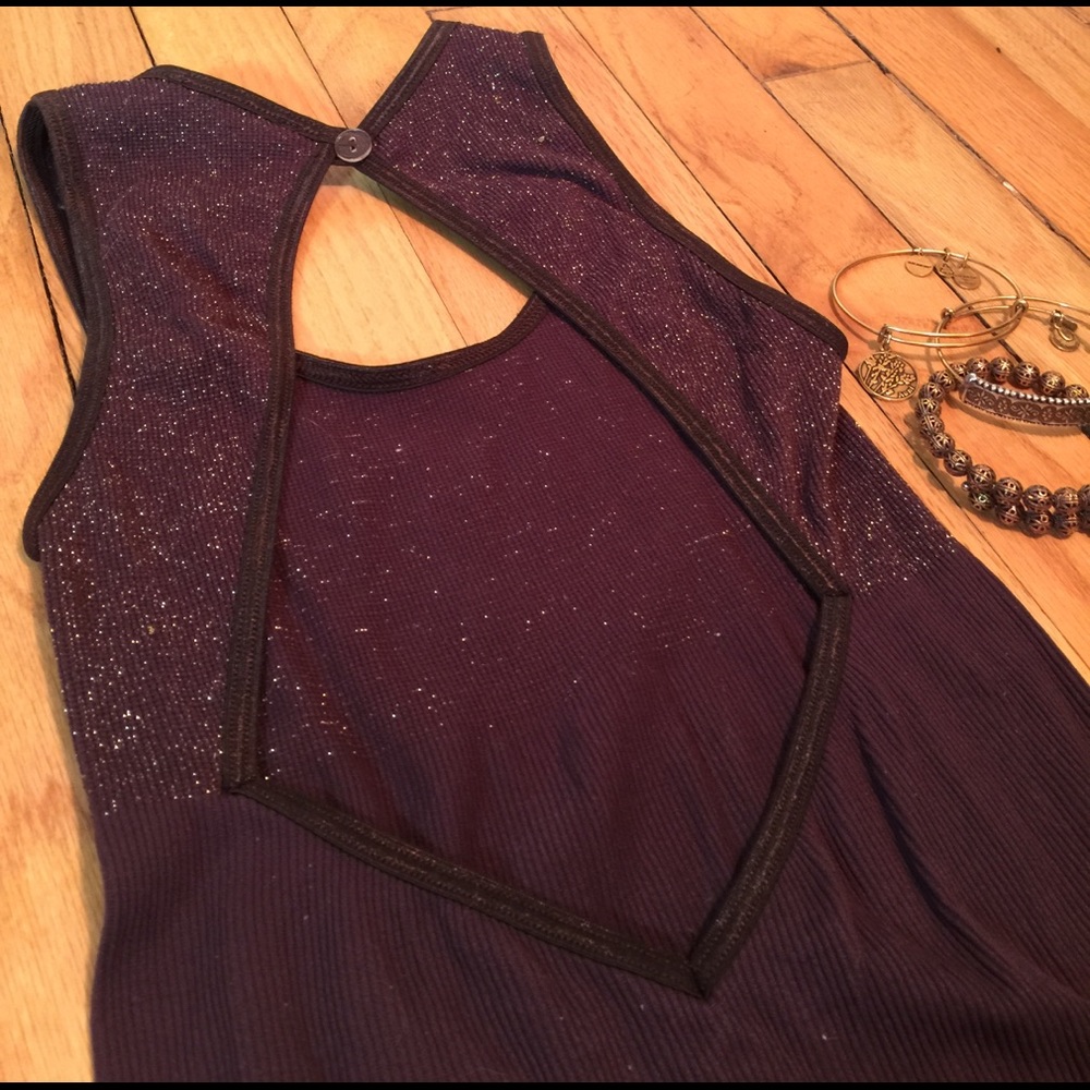 ✨🌹 BEBE Sexy Chocolate Open Back Top S