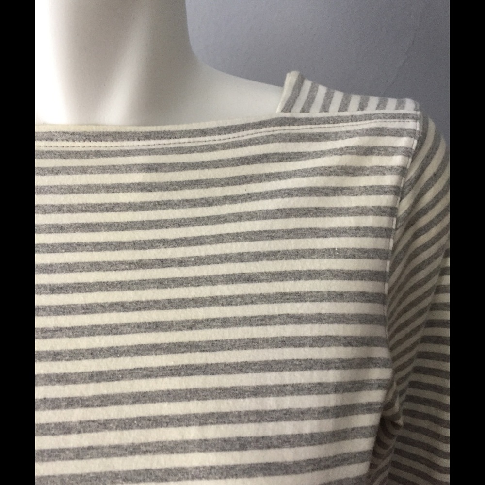 Talbots gray and cream striped T shirt