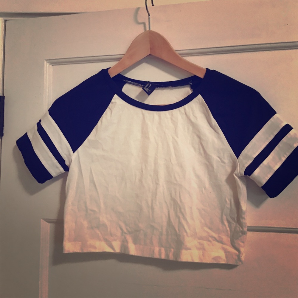 Baseball crop top tee
