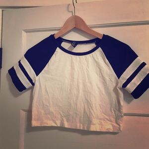 Baseball crop top tee
