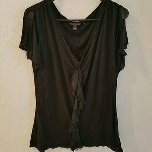 Banana Republic Black Frilly Top