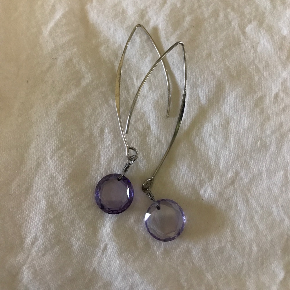 Lavender and silver earrings