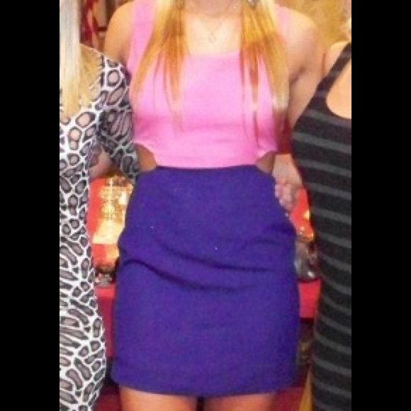 Pink & Purple Monteau Dress - Picture 2 of 4