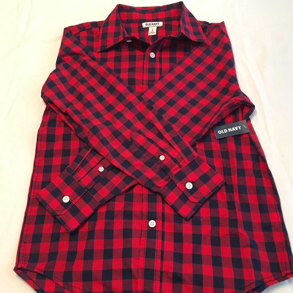 Old Navy Red & Black Plaid Long sleeve shirt