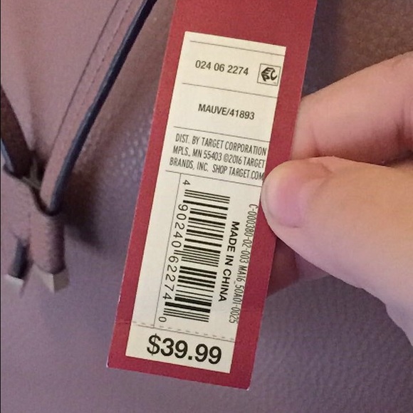 Mauve faux leather tote bag - Picture 3 of 3