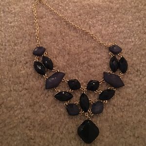blue gem statement necklace