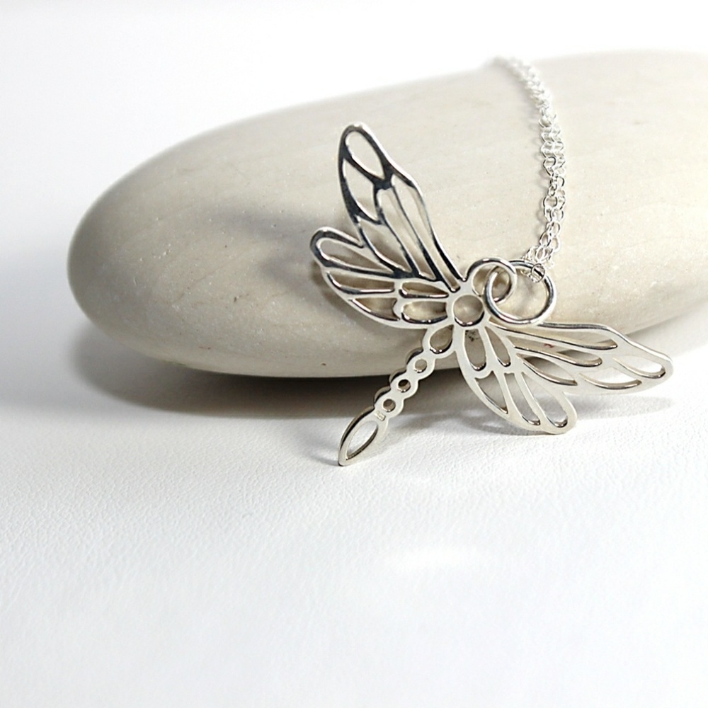 Dragonfly Charm Sterling Silver Necklace