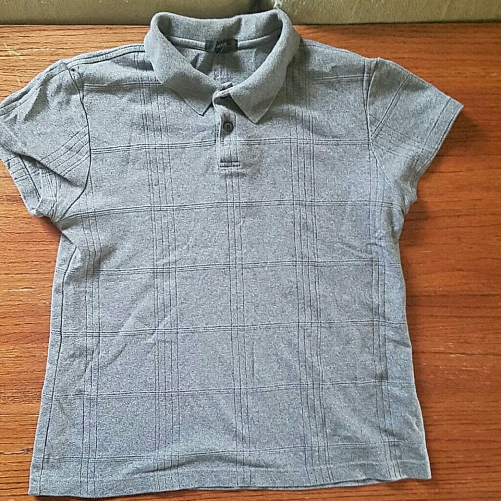 Square Patterned Smooth Grey Polo