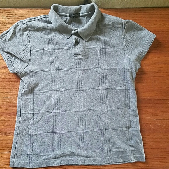 Square Patterned Smooth Grey Polo - Picture 1 of 2