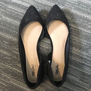 Rhinestone black flats