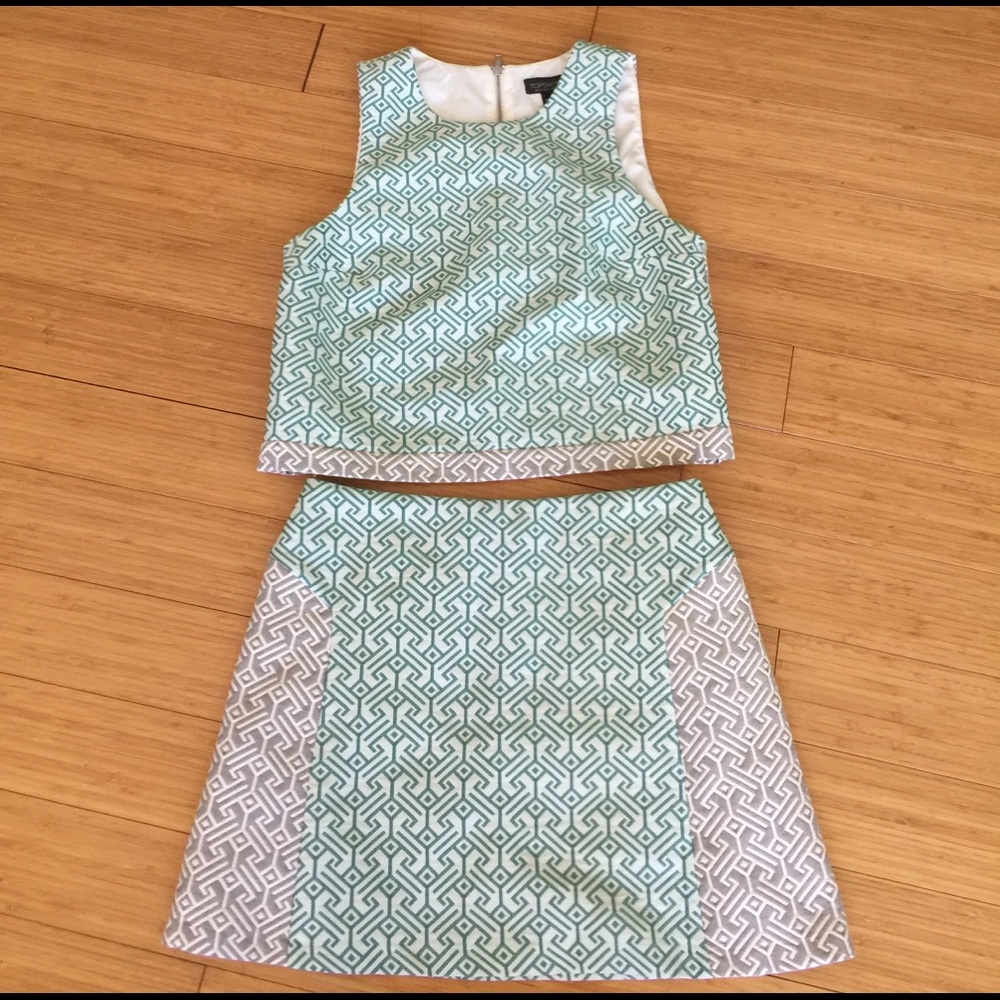 NWOT Topshop jacquard crop top sz 6