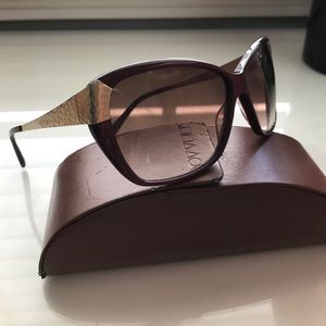 Oliver People's Burgundy/Gold Skyla Sunglasses