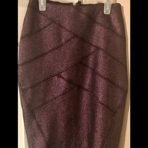 Express Metallic Pencil Skirt