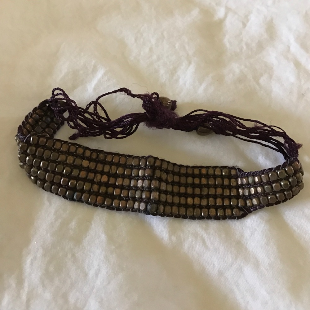 Maroon and gold bracelet