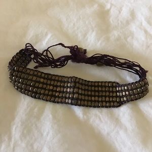 Maroon and gold bracelet