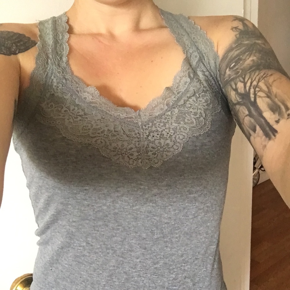 Grey Lace Tank top