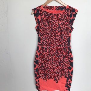 French Connection Coral/Navy Sleeveless Dress