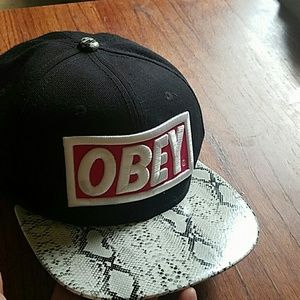 Obey Snakeskin Print Hat