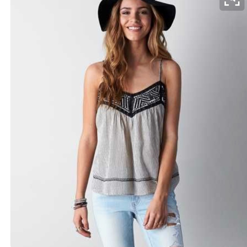 Embroidered Stripped Top