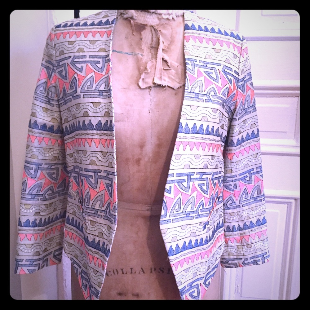 Tribal printed blazer