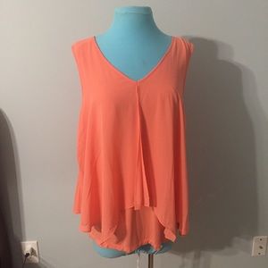 Tank top with chiffon layer