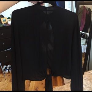 H&M Back Tie Black Shirt