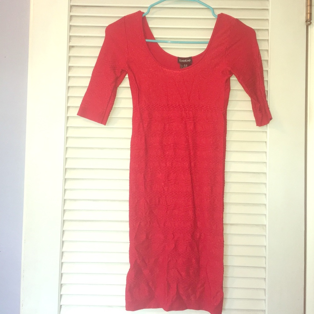Red bebe dress.