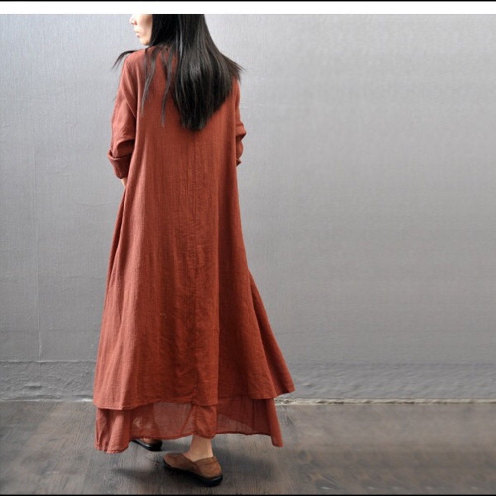 White Linen blend dress - Picture 2 of 4