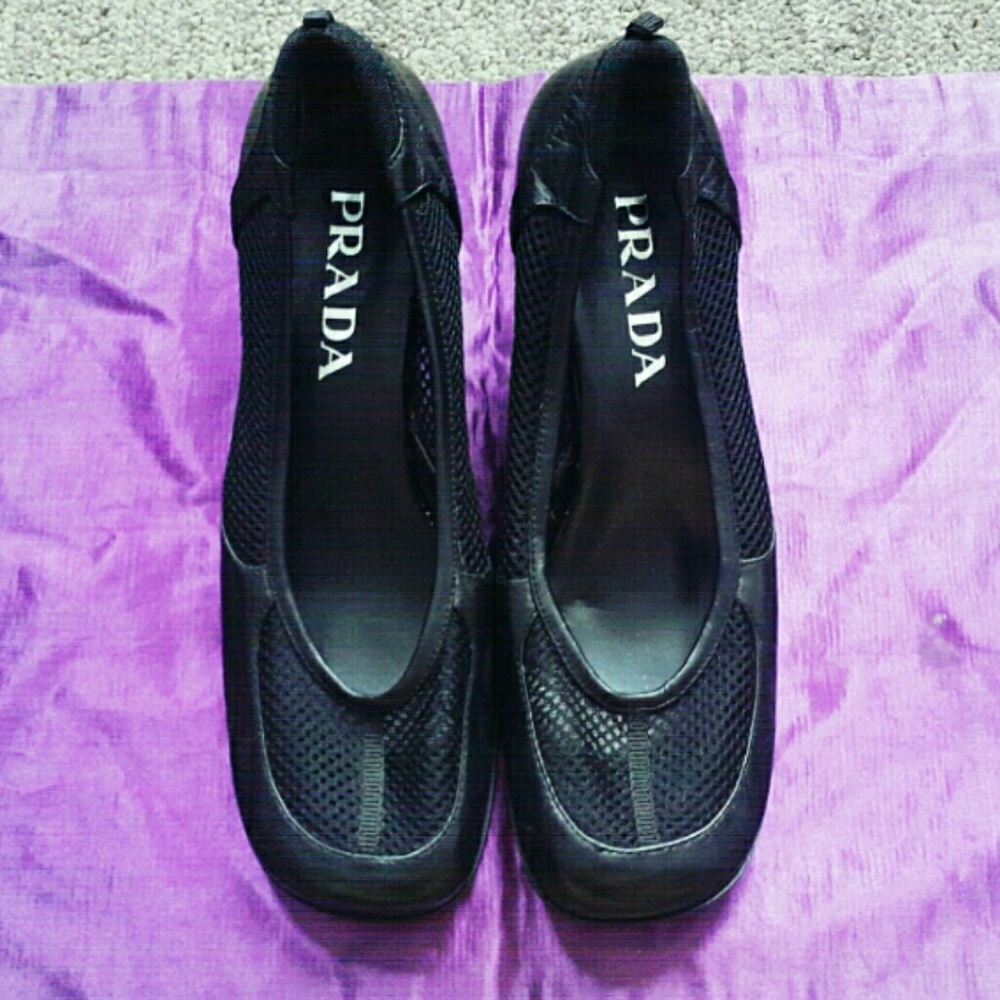 Unique PRADA heels with mesh panels