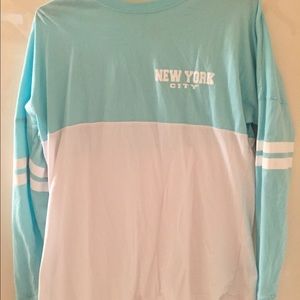 New York light blue long sleeve top