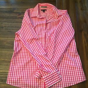 Pink and white Lands End button down