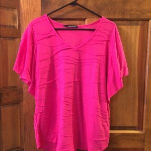 Rose colored short sleeve v neck top size 2X