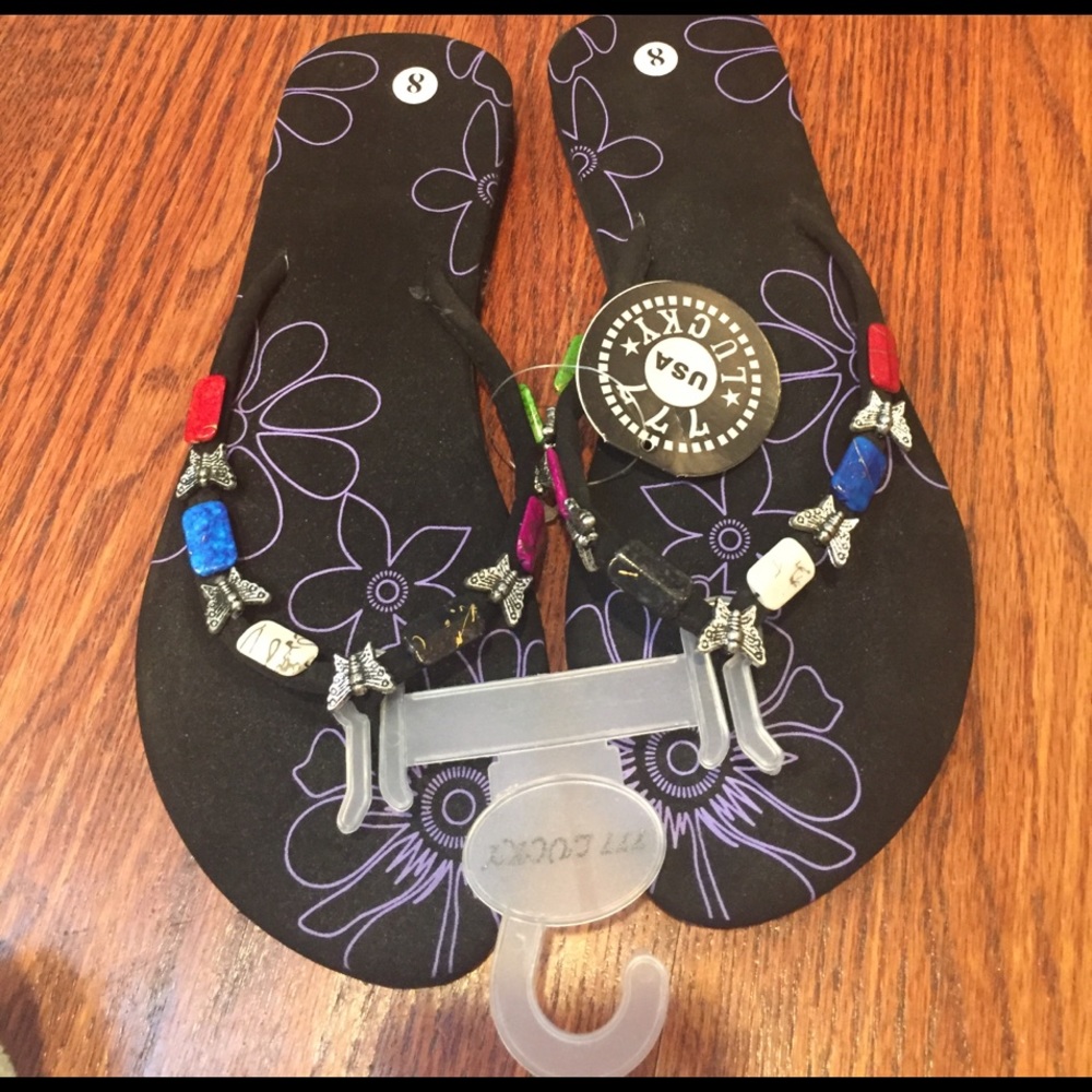777 lucky flip flops