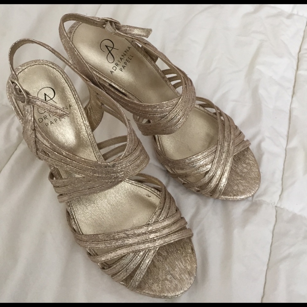 Adrianna Pappel Gold Open Toe Heel