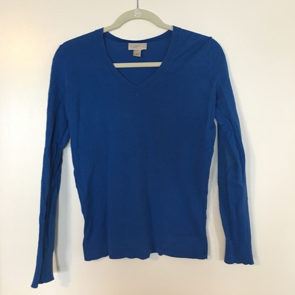 Blue v-neck sweater from The Loft - Picture 1 of 1