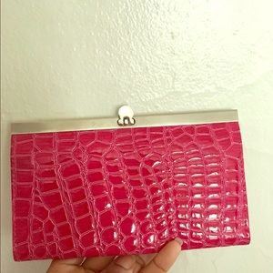 Gator print Pink clutch