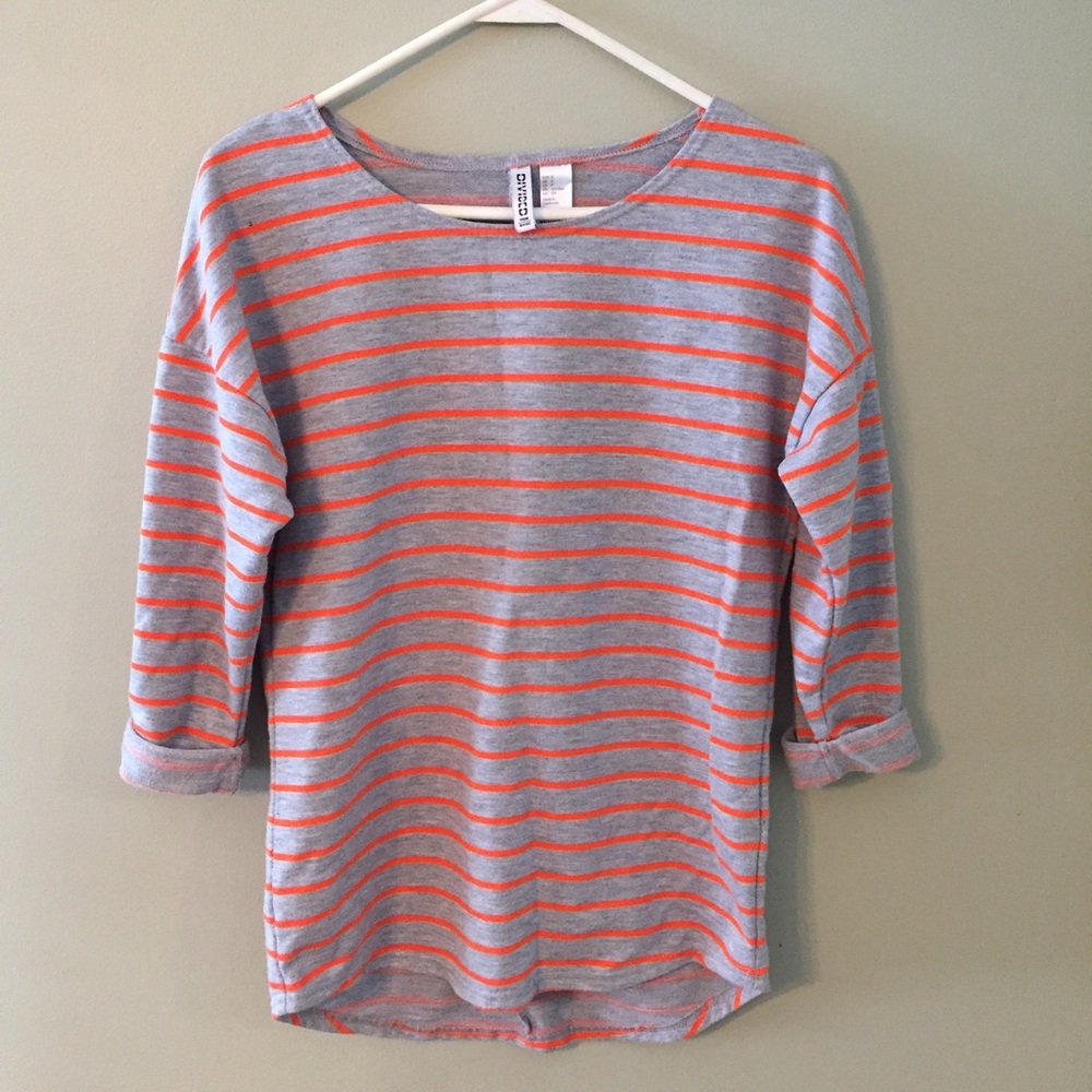 H&M Grey Striped Top.