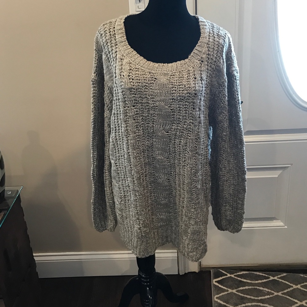Grey and white oversized sweater