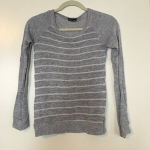 Lightweight gray striped sweater