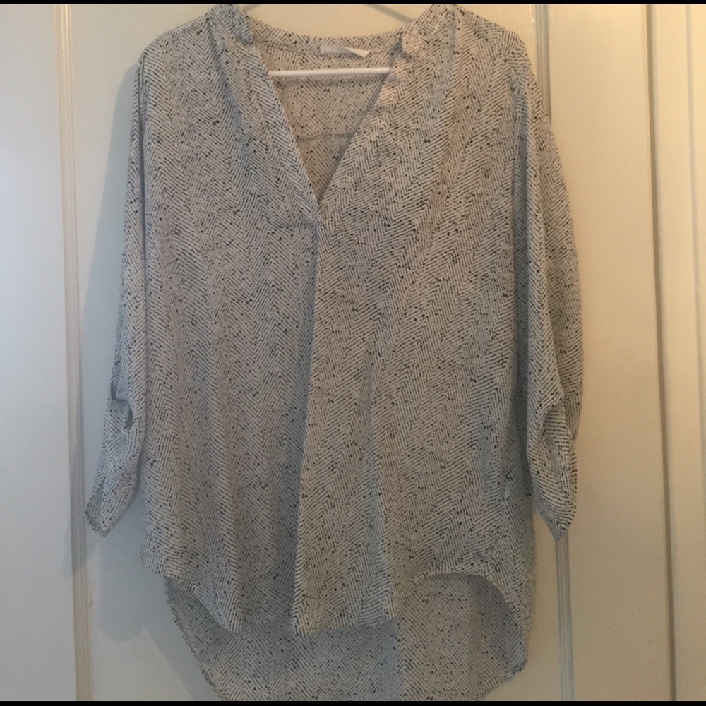 Black&White Herringbone Blouse