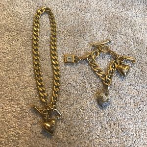 Juicy Couture Banner Heart Necklace & Bracelet