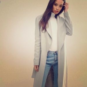 ASOS New Look Tall Grey Wrap Coat ASOS New Look Tall Grey Wrap Coat