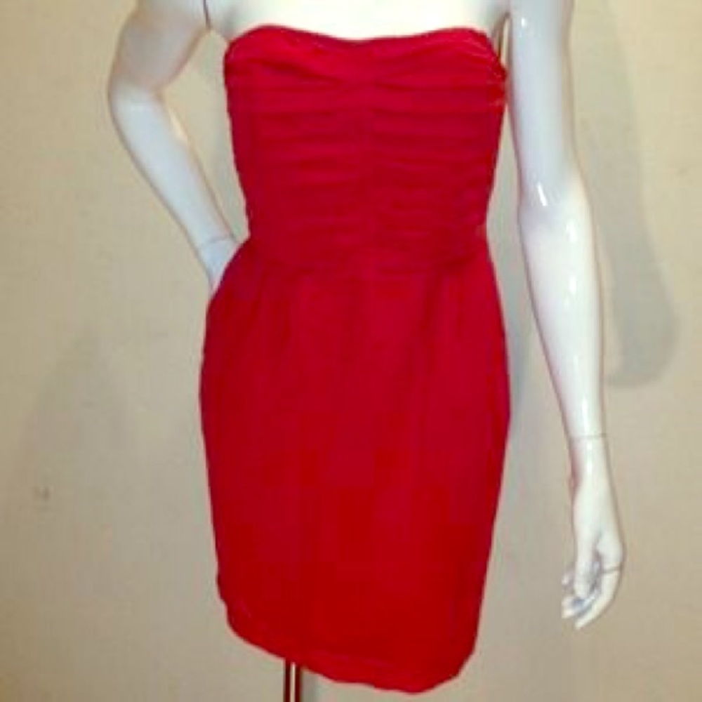 Sparkle and Fade Red Strapless Dress