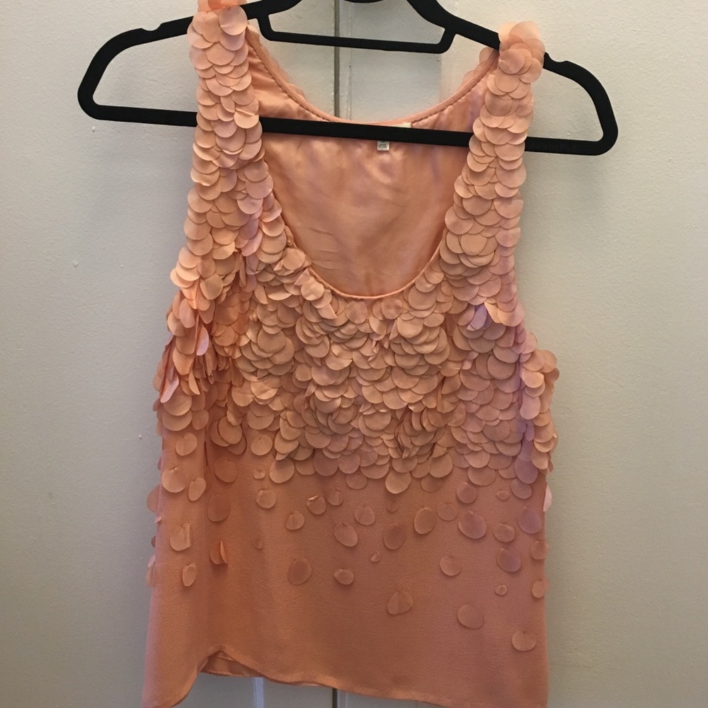 Blush silk top - size medium