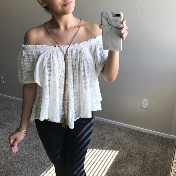 • Free People Off the Shoulders Top • - Picture 2 of 7