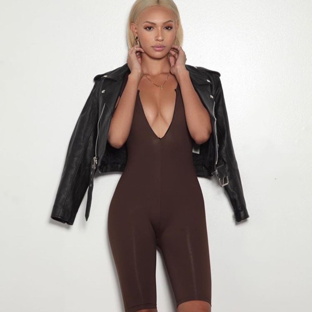 Matte brand chocolate jumpsuit size Small