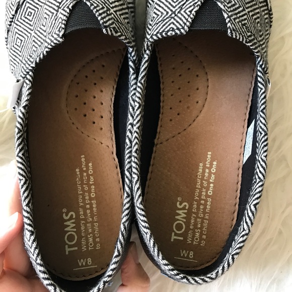 NIB Toms classic print wool slip on shoes - Picture 6 of 6