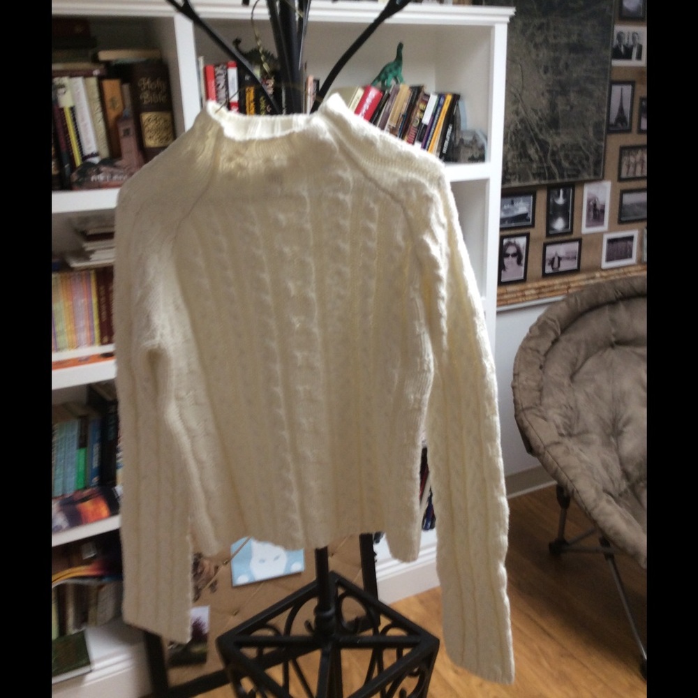 Ivory funnel neck sweater