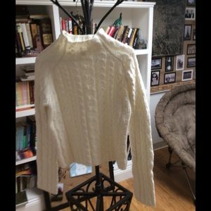 Ivory funnel neck sweater